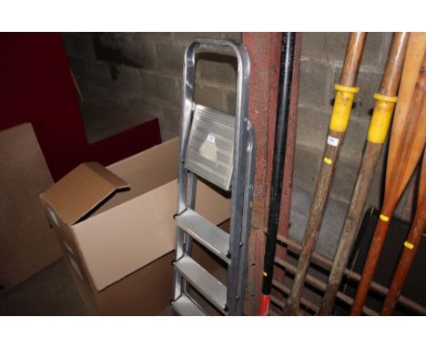 An aluminium step ladder