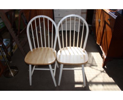 Two stick back chairs