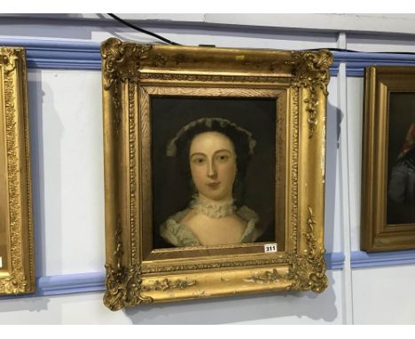 19th Century oil on panel, portrait head and shoulders of a Lady, 35 x 29cm