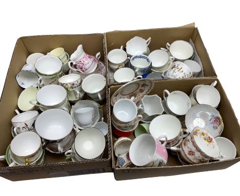 large collection of tea cups, to include spode, coalport, sunderland luster etc