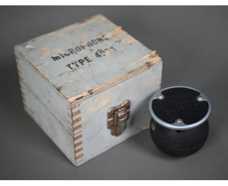 A vintage Telephones &amp; Cables Ltd Type 4021 microphone in lined wooden box (apparently unused)  box worn