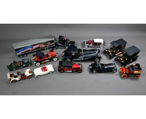 Twelve Franklin Mint Precision Models - 1903 For Model A, 1904 Mercedes Simplex, 1911 Stanley Steamer, 1913 Ford Model T, 193