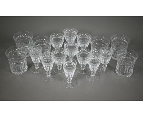 A set of six each Stuart crystal 'Senator' tumblers and port glasses, to/w five liqueurs (17)  