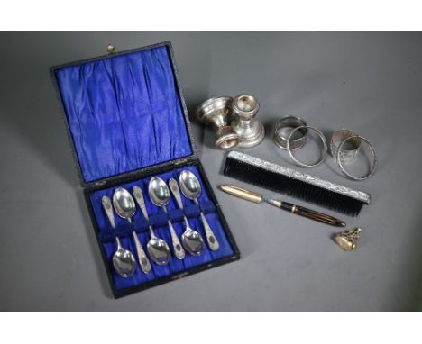 A cased set of six late Victorian teaspoons with bright-cut decoration and lancet finials, Josiah Williams &amp; Co, London 1