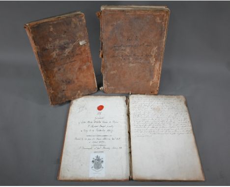 Military history: three early 19th century handwritten manuscript volumes, The Journals of Charles Adolphus Marie de Peyron, 