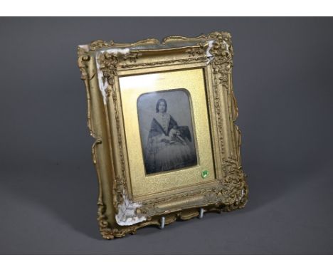 A 19th century Ambrotype photograph of a young lady, in gilt frame  