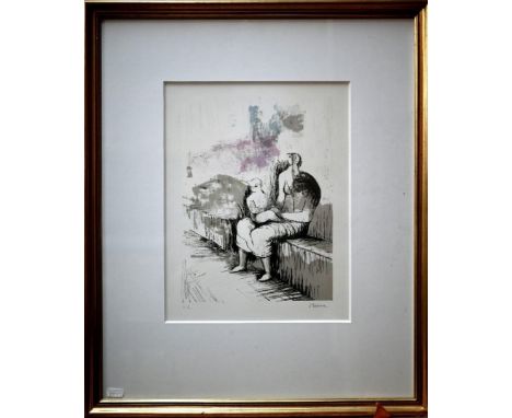 After Henry Moore (1898-1986) - 'Seated mother and child', 1975, lithograph, CGM no 367, pencil signed and numbered HC, 35 x 