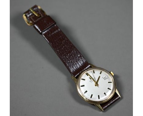 A vintage 9ct gold gents Tissot Visodate wristwatch, the calibre 172-1 movement no. 10777209 with 17 jewels, hallmarked for L
