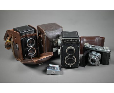 Two Rolleicord twin lens reflex cameras with Compur lenses, by Franke &amp; Heidecke, Braunschweig to/w a Sixti light-meter a