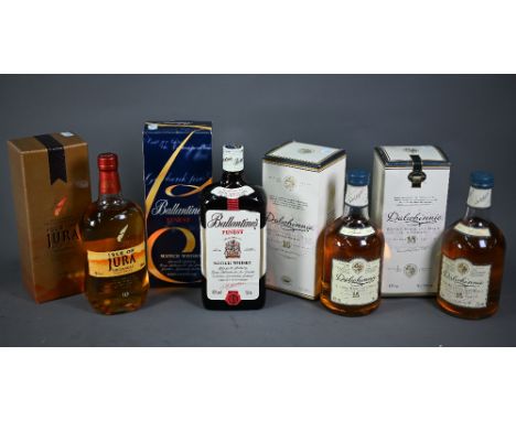 Two 70 cl bottles of Dalwhinnie fifteen year old single highland malt scotch whisky to/w a single 70 cl bottle Isle Of Jura t