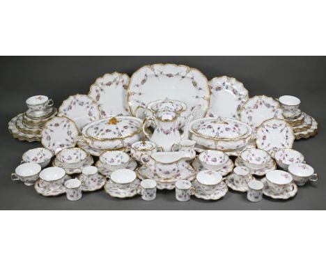 An extensive Royal Crown Derby 'Royal Antoinette' dinner/tea/coffee service (seconds), comprising eight each dinner and desse