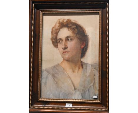 Alfred Collister (1869-1964) - Portrait of a lady, watercolour, 51 x 34 cm  