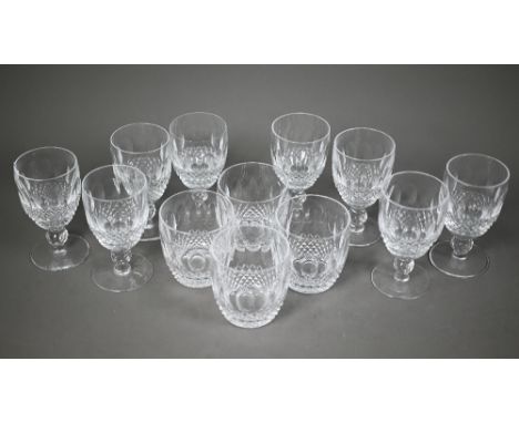 A set of eight Waterford 'Colleen' white wine glasses, 12.5 cm high to/w four tumblers (10)  