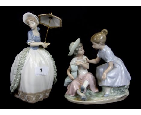 Two Nao porcelain figures, tallest 22cm, (with boxes).