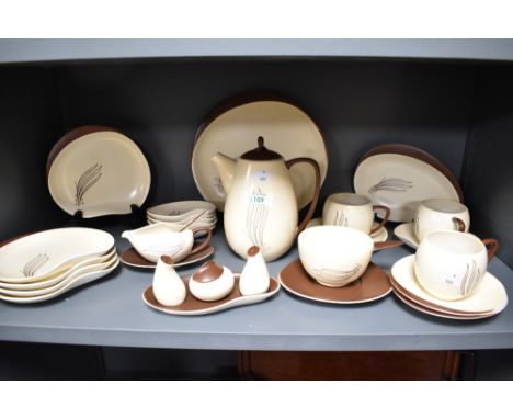 A mid-20th Century Carlton Ware tea service and associated tableware, in the Windswept Australian pattern
