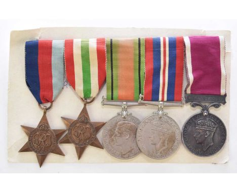 A Second World War and earlier medal group of five comprising 1939-34 Star, Italy Star, Defence Medal and 1939-45 War Medal, 