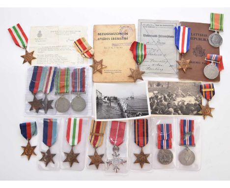 A mixed group of medals, comprising a group of four Second World War medals to Pte. Albert George Verran, Royal West Kent Reg