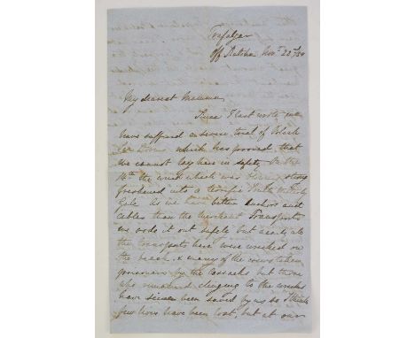 CRIMEAN WAR, Siege of Sebastopol - Lieutenant Theophilus Moultrie Kelsall, Royal Navy (1831-1911) letter signed, four sides, 
