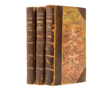 Ɵ AUSTEN, Jane. (1775 - 1817).  Emma: A Novel in Three Volumes. By the Author of 'Pride and Prejudice' &c. &c. Printed for Jo