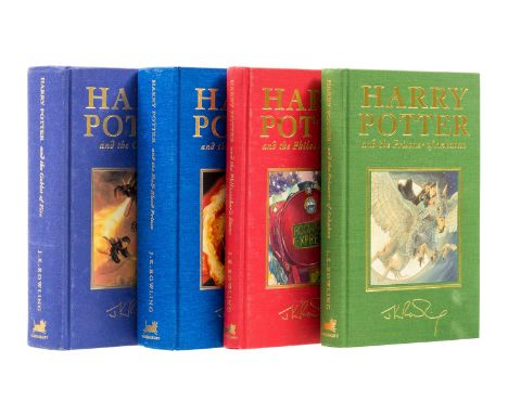 Ɵ ROWLING, J.K.  (b. 1965).   [Four First Deluxe Edition Harry Potter Novels]. Bloomsbury, 1999-2005.   four volumes, first p