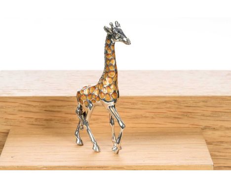 SILVER AND ENAMEL MINIATURE FIGURE, SATURNO modelled as a giraffe7cm highQty: 25g