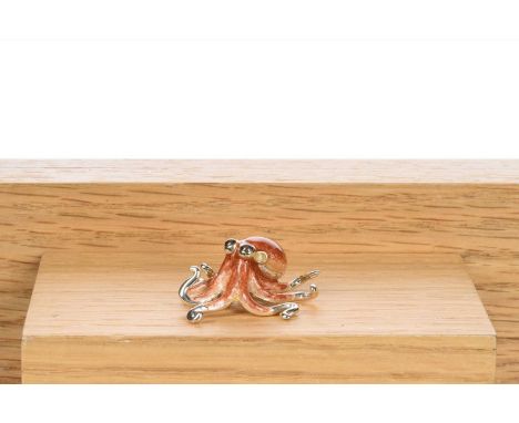 SILVER AND ENAMEL MINIATURE FIGURE, SATURNO modelled as an octopus3.3cm wideQty: 17g