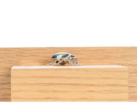 SILVER AND ENAMEL MINIATURE FIGURE, SATURNO modelled as a beetle3.7cm longQty: 14g