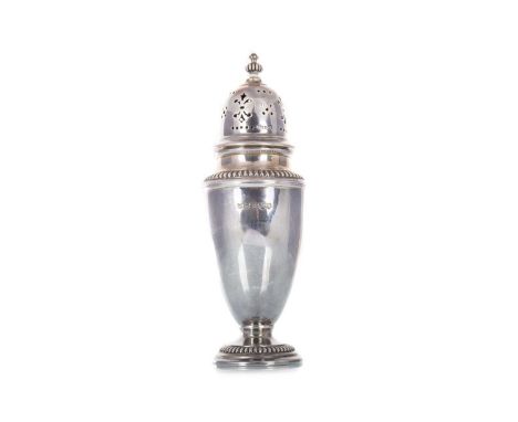 ELIZABETH II SILVER SUGAR CASTER, MAPPIN & WEBB, SHEFFIELD 1958 of urn form, with knop finial, gadrooned borders18cm high Qty