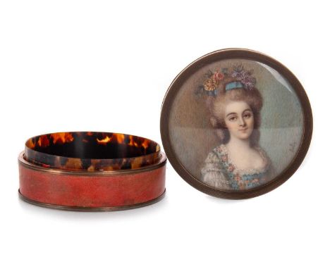 VICTORIAN PORTRAIT MINIATURE, AFTER CLAUDE ALEXANDRE BELIN  the painted circular female portrait signed Belin and set into a 