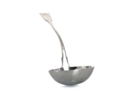 VICTORIAN SILVER SOUP LADLE NEWCASTLE 1841 Fiddle pattern with armorial engraved to terminal34cm longQty: 301g
