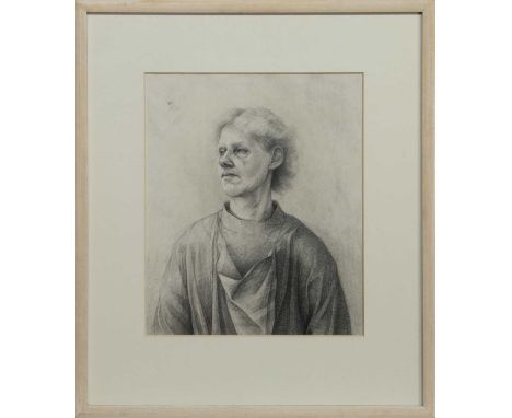 * MARK I'ANSON, MARY pencil on paper, signed and titled verso image size 43cm x 36cm, overall size 69cm x 59cm  Mounted, fram