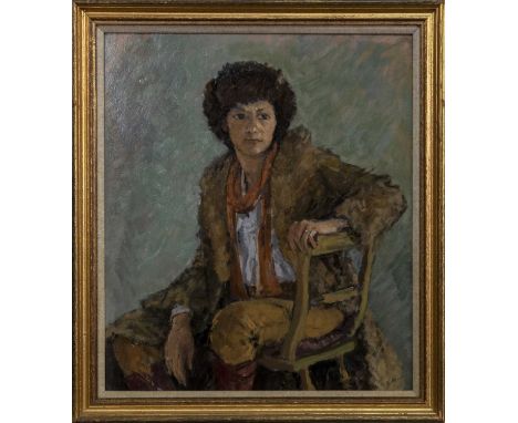 * ANTHONY BAYNES (BRITISH 1921 - 2003),PORTRAIT OF A LADYoil on board, titled and attributed label versoimage size 41cm x 36c