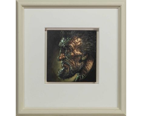 * PETER HOWSON OBE (SCOTTISH b. 1958),BETHSAIDA I oil on gessoed oak panel, titled label versoimage size 22cm x 21cm, overall