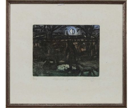 * JANET PATTERSON,MOONLIT GARDENlimited edition print, signed, titled, dated '83 and numbered 4/10image size 15cm x 20cm, ove