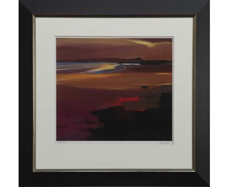 * PAM CARTER,BEACH AT SUNSETlimited edition print on paper, signed and numbered artist's proof and inscribed '63'image size 4