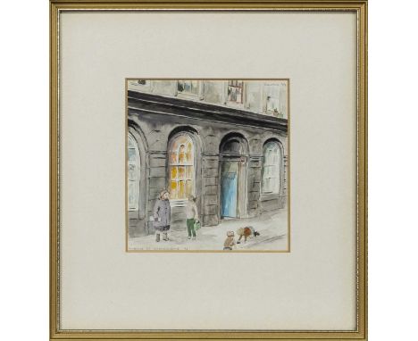 * LOUISE GIBSON ANNAND MBE (SCOTTISH 1915 - 2012),MINERVA STREET, GLASGOWwatercolour on paper, signed, titled and dated '83, 