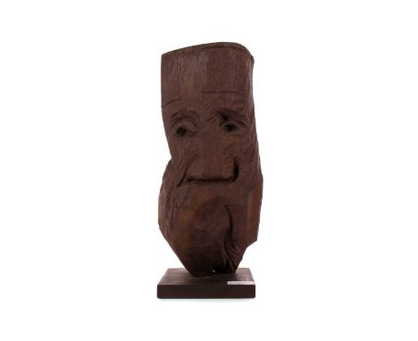 * IAIN R MCINTOSH RSA (SCOTTISH b. 1945),THE GREEK PRIESToak sculpture, carved signature (MCINTOSH) and dated '77 on the side