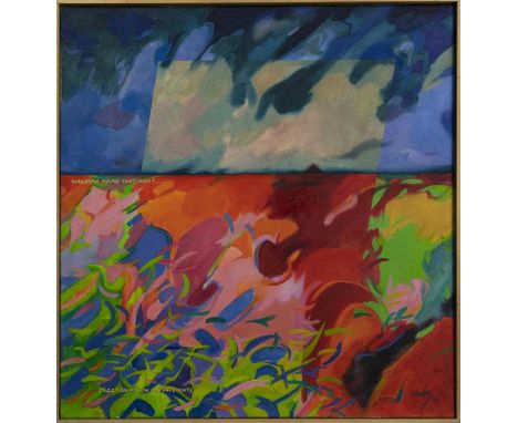 * CLIFFORD HANLEY (SCOTTISH 1948 - 2021),KNOCKNOK!oil on canvas, signed and dated '86, titled versoimage size 101cm x 96cm, o
