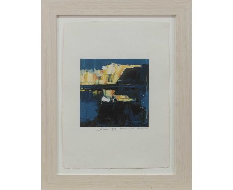 * JOHN LOWRIE MORRISON OBE (JOLOMO) (SCOTTISH b. 1948),EVENING LIGHT, CARSAIG, MULLlimited edition print on paper, signed, ti