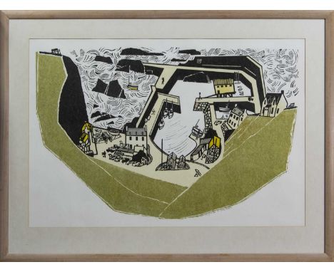 * WILLIE RODGER RSA RGI (SCOTTISH 1930 - 2018),LANDLUBBER'S VIEW OF ST ABBSwoodblock print on paper, signed, titled and numbe