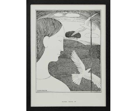 * HANNAH FRANK (SCOTTISH 1908 - 2008),GIRL AT WINDOWlithograph on paper, signed in pencilimage size 34cm x 27cm, overall size