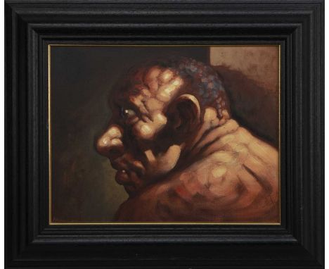 * PETER HOWSON OBE (SCOTTISH b. 1958),THE THINKERoil on canvas, signedimage size 36cm x 46cm, overall size 53cm x 63cm Framed