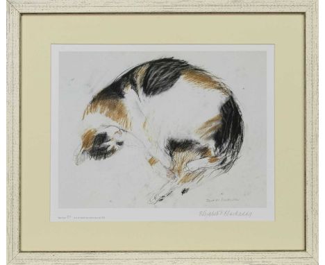 * ELIZABETH BLACKADDER DBE RA RSA RSW RGI DLitt (SCOTTISH 1931 - 2021),CALICO CATlimited edition print, signed and numbered 5