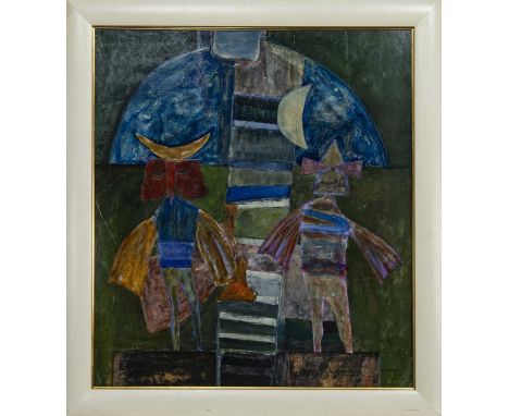 * DONALD MORRISON BUYERS RSW (SCOTTISH 1903 - 2003),UNTITLEDmixed media on board, signed and dated '83image size 90cm x 80cm,