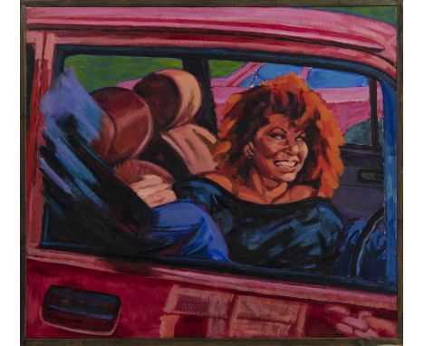 * CLIFFORD HANLEY (SCOTTISH 1948 - 2021),A GIRL + HER BOOToil on board, signed and dated '89, titled versoimage size 91cm x 1