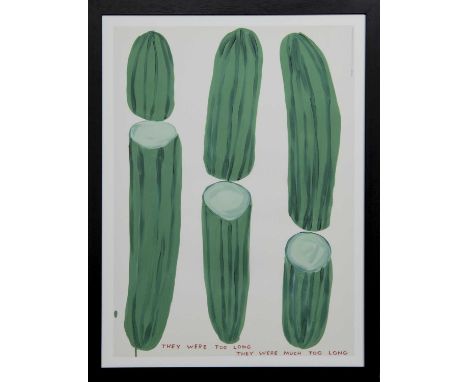 * DAVID SHRIGLEY OBE (SCOTTISH b. 1968),THEY WERE TOO LONG, MUCH TOO LONGlithograph on 200g Munken Lynx paperimage size 74cm 