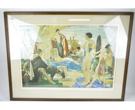 A William Russell Flint signed print, 'The Judgment of Paris', signed in pencil (lower right), 55cm x 77cm, framed and glazed