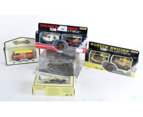 A collection of die-cast vehicles, comprising two Matchbox NHL 75th Anniversary Edition sets, two Lledo 'Day's Gone' vans and