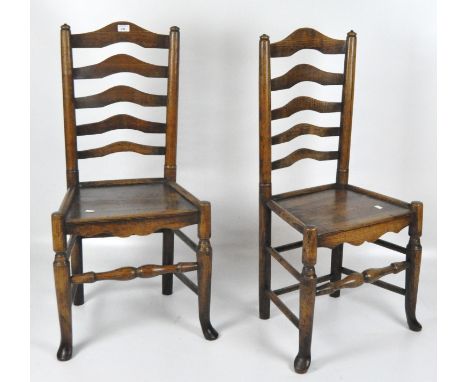A pair of Shropshire ash chairs, attributed to the family of Beard who worked in Willow St, Oswestry 1826-1909, displaying di