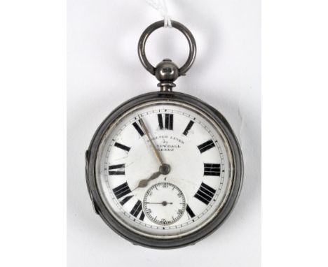 An Edwardian silver open faced pocket watch, retailed as English Lever by A Yewdall, Leeds, hallmarked Birmingham 1906, the e